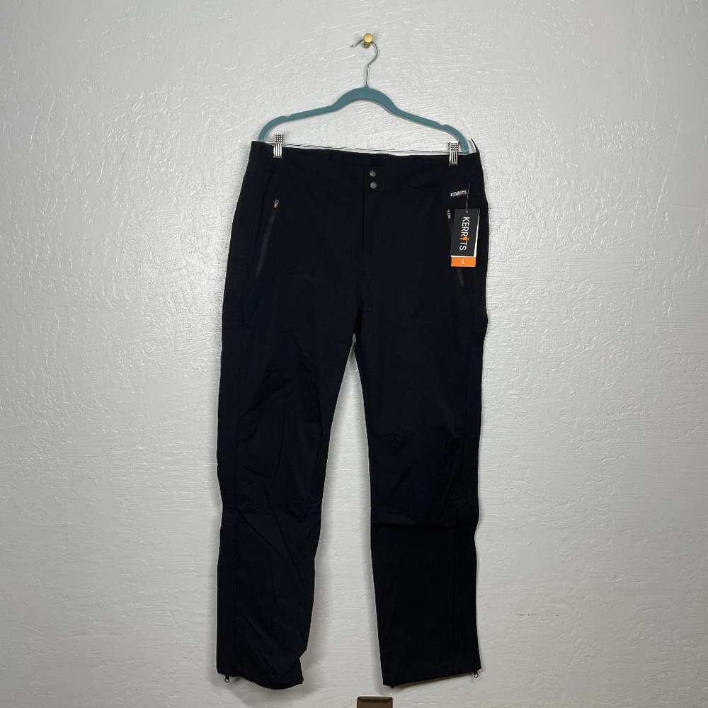 Kerrits Women L Black Cascade Waterproof Pants Full Leg Zip Equestrian nwt